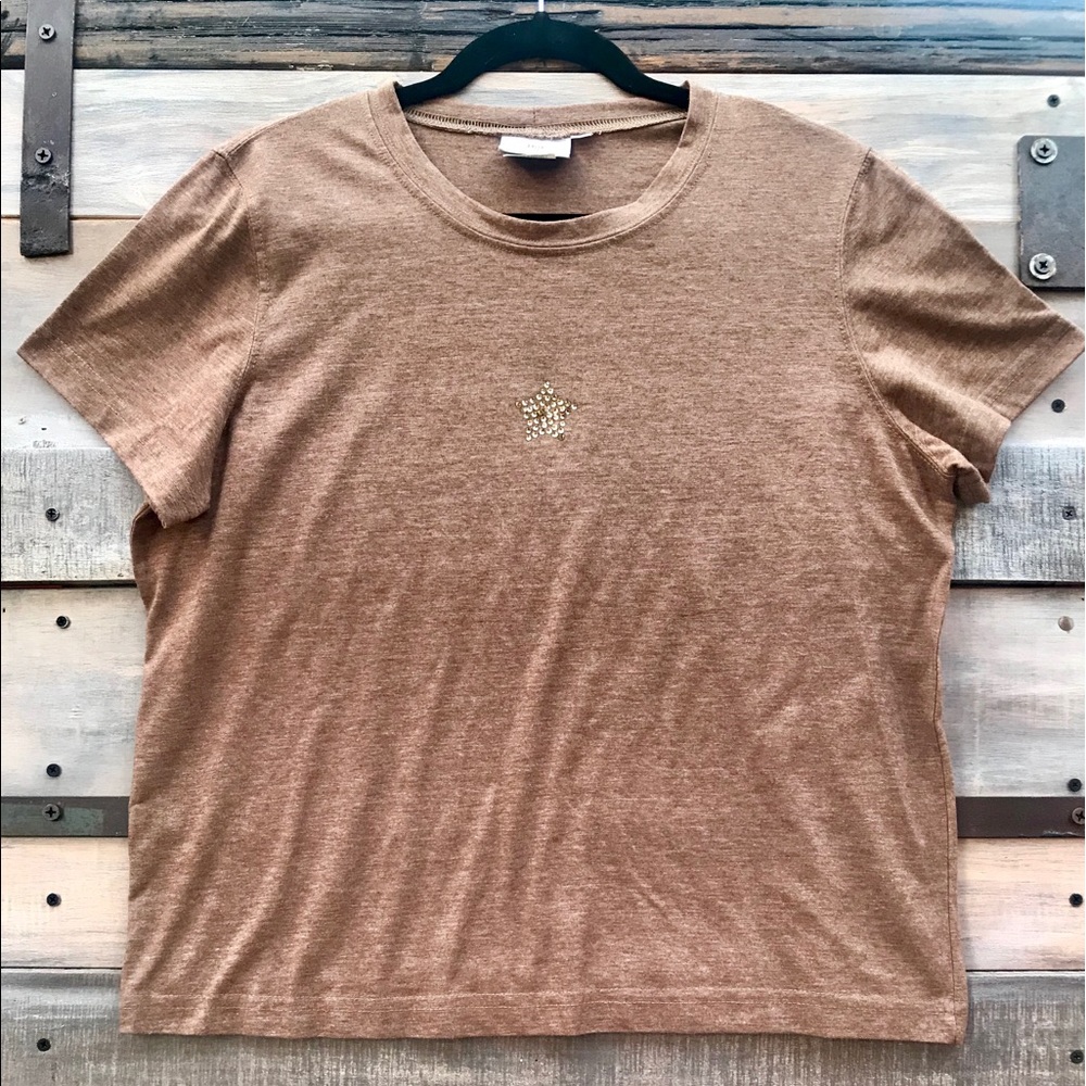 Hot Cotton Size Large Tshirt With Rhinestone Star